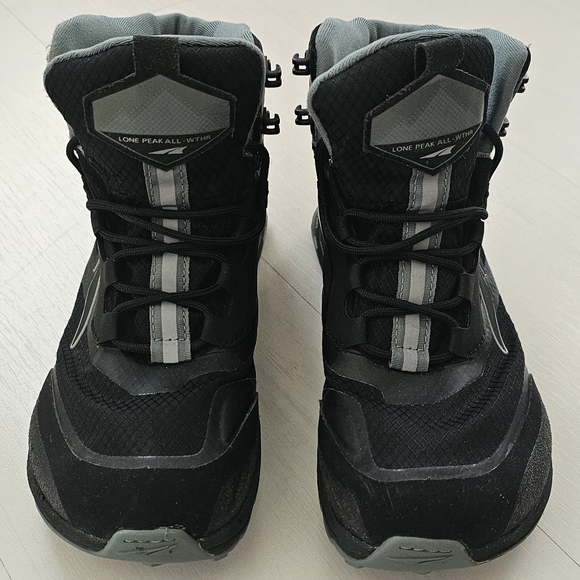 ALTRA WOMENS LONE PEAK ALL-WEATHER MID BOOTS SIZE 7 BLACK HIKING AL0A4VRA000 - Picture 5 of 7
